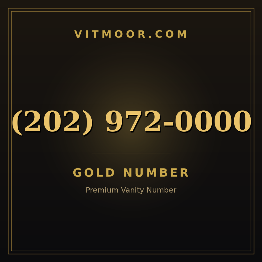VITMOOR Gold premium number (202) 972-0000
