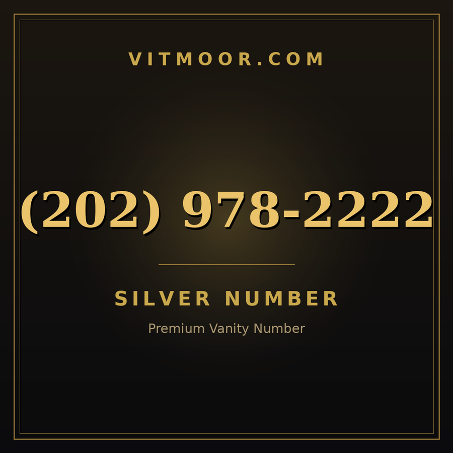 VITMOOR Silver premium number (202) 978-2222