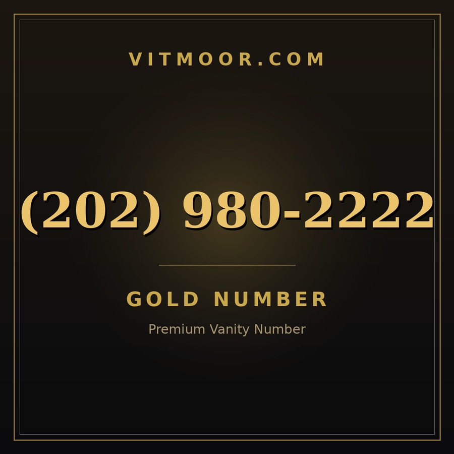 VITMOOR Gold premium number (202) 980-2222