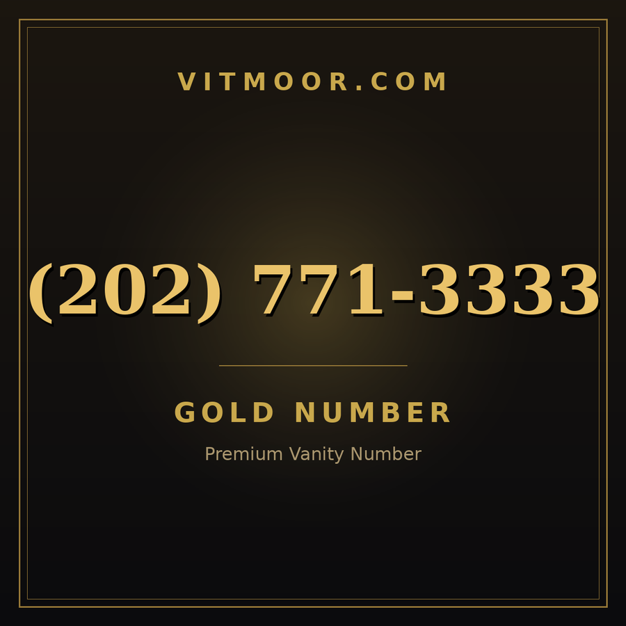 VITMOOR Gold premium number (202) 771-3333