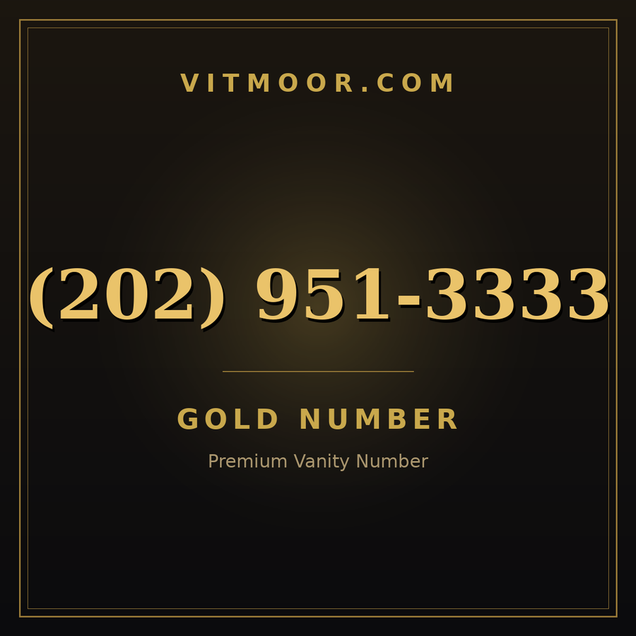 VITMOOR Gold premium number (202) 951-3333