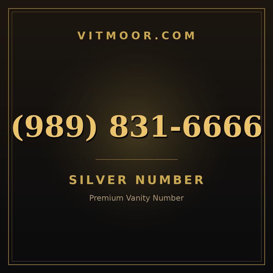 VITMOOR Silver premium number (989) 831-6666