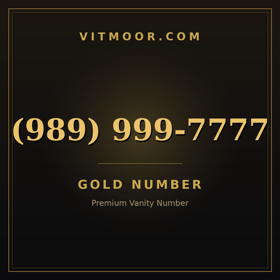 VITMOOR Gold premium number (989) 999-7777