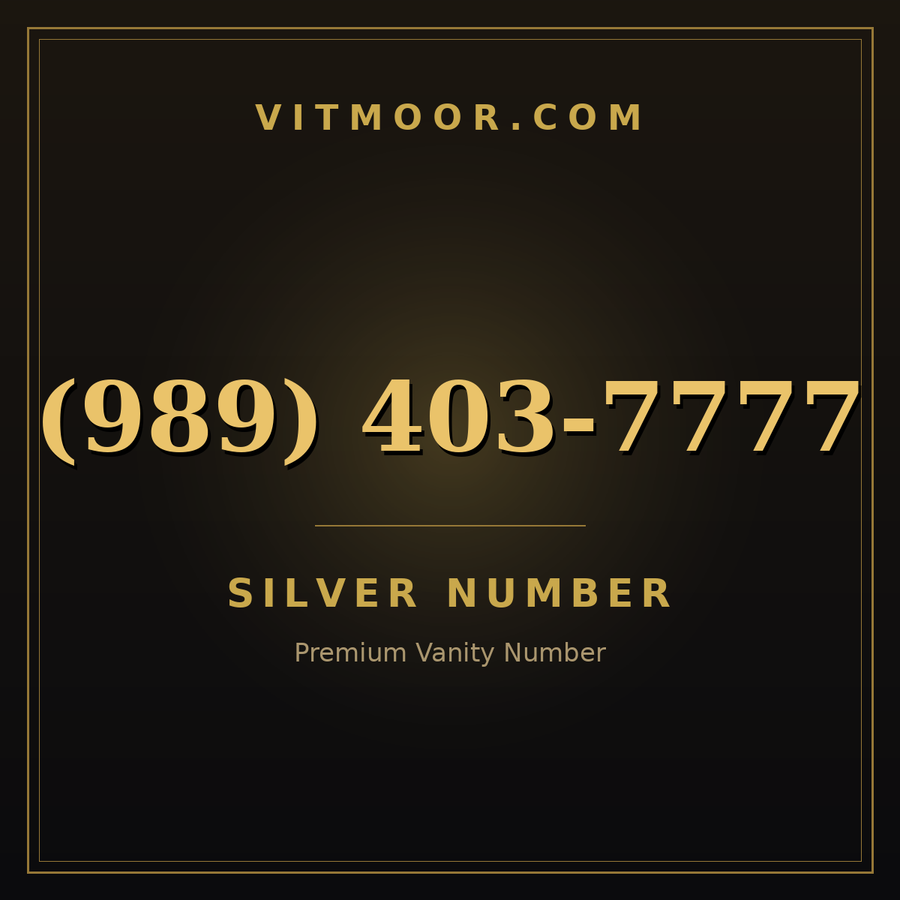 VITMOOR Silver premium number (989) 403-7777
