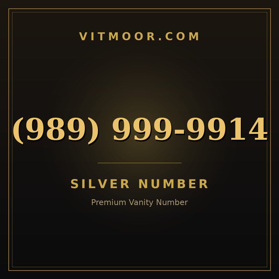 VITMOOR Silver premium number (989) 999-9914