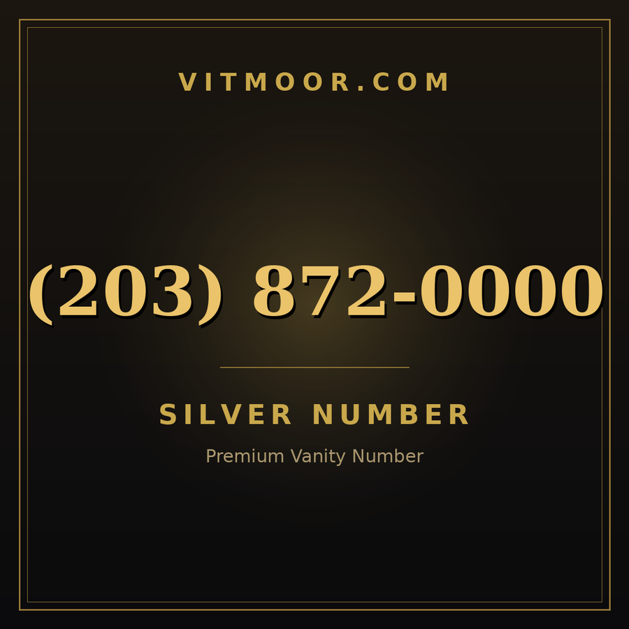 VITMOOR Silver premium number (203) 872-0000