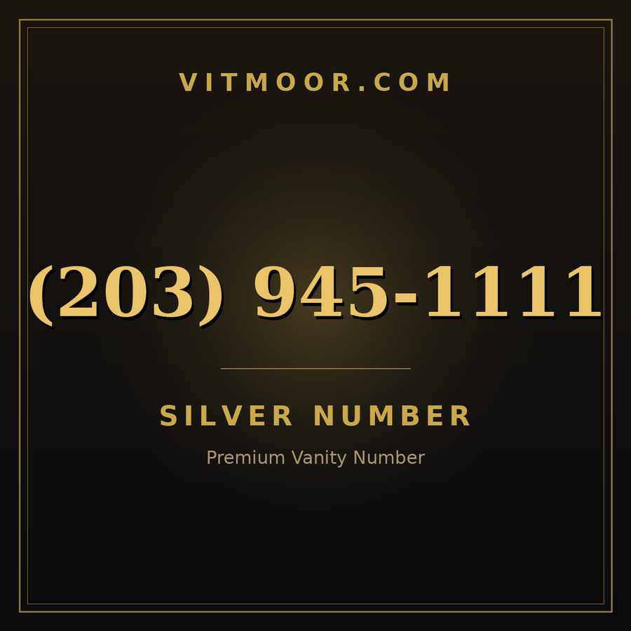 VITMOOR Silver premium number (203) 945-1111