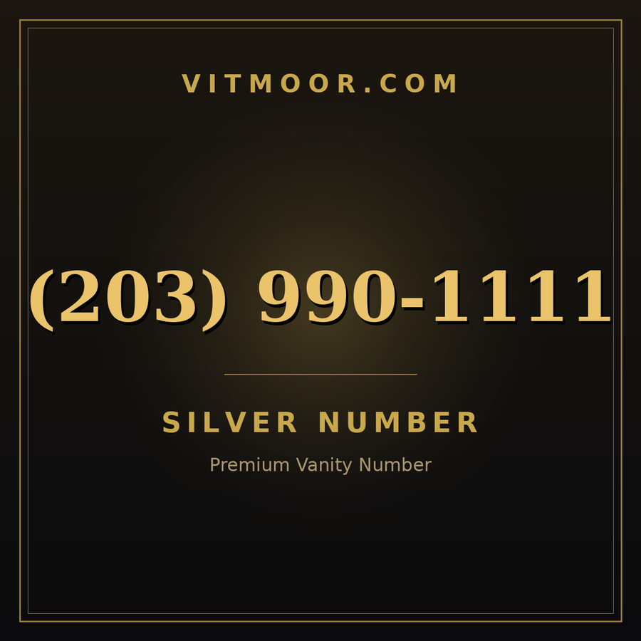 VITMOOR Silver premium number (203) 990-1111