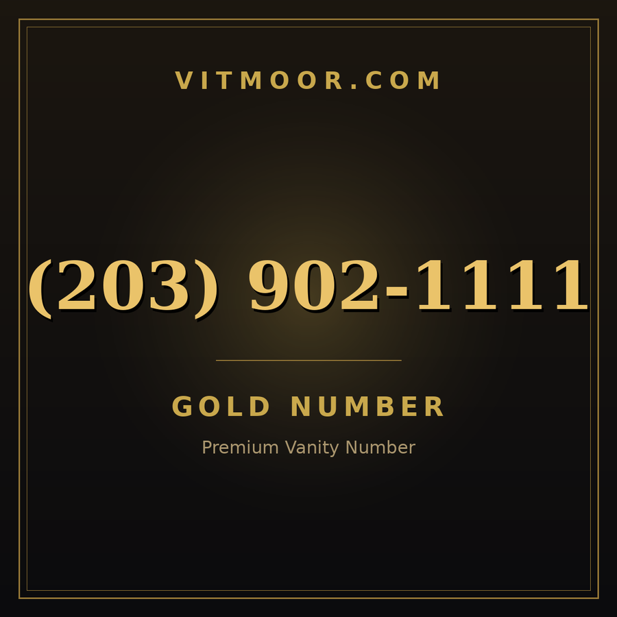 VITMOOR Gold premium number (203) 902-1111