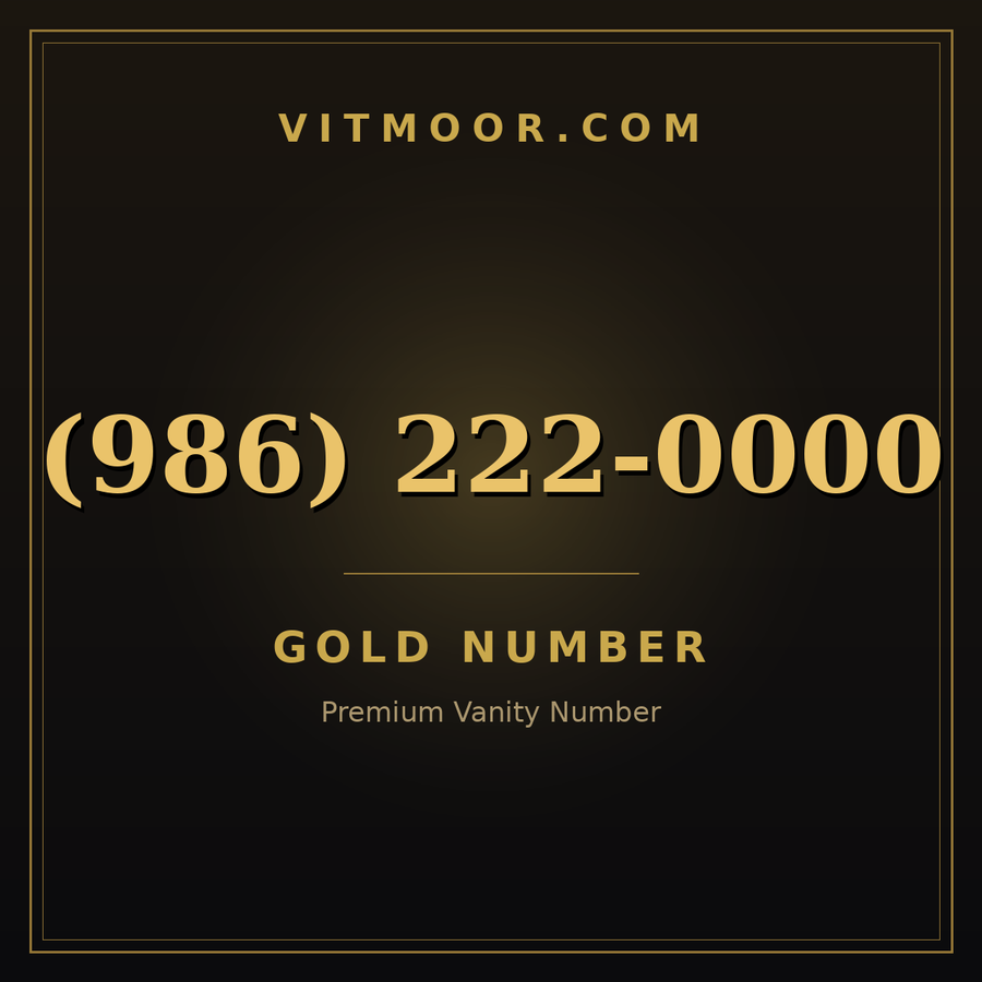 VITMOOR Gold premium number (986) 222-0000