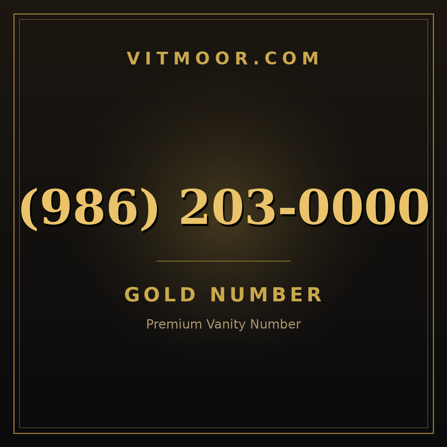 VITMOOR Gold premium number (986) 203-0000