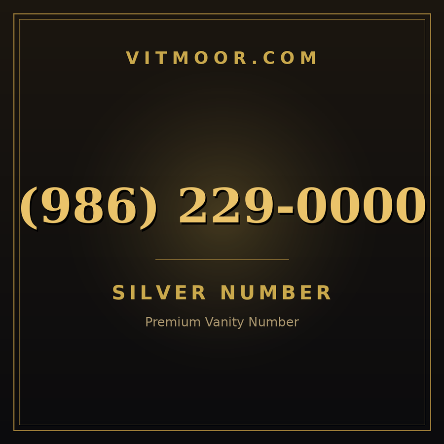 VITMOOR Silver premium number (986) 229-0000