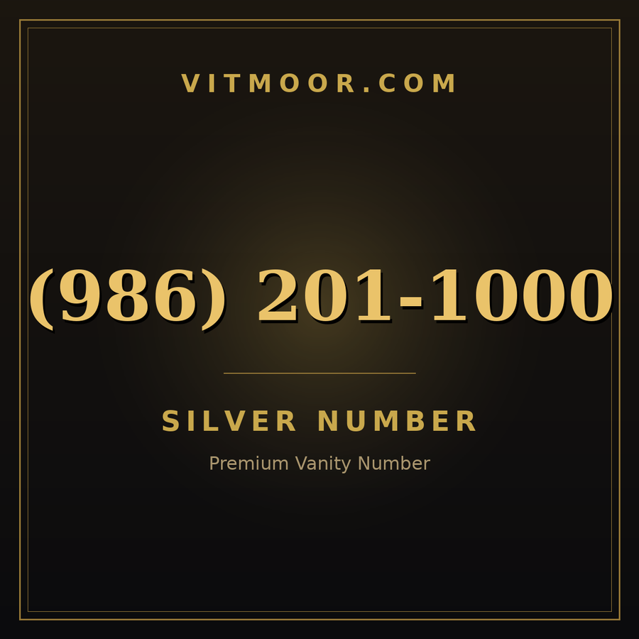 VITMOOR Silver premium number (986) 201-1000