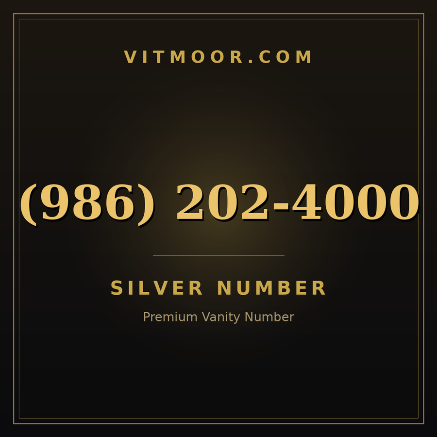 VITMOOR Silver premium number (986) 202-4000