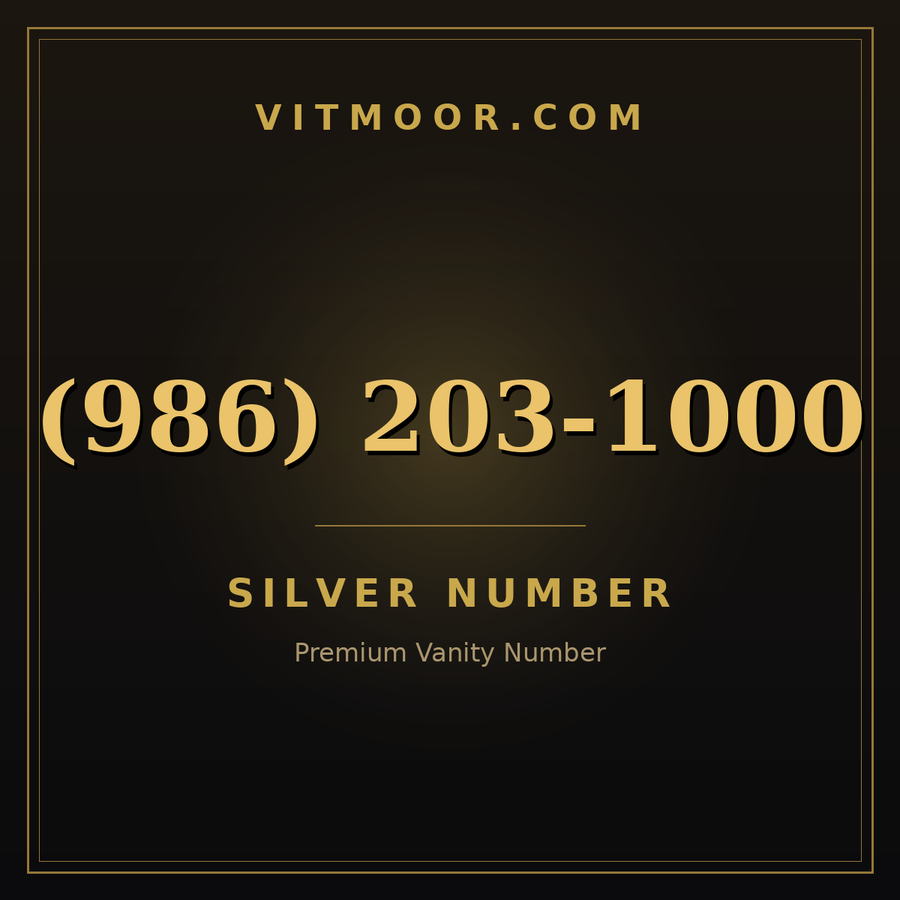 VITMOOR Silver premium number (986) 203-1000