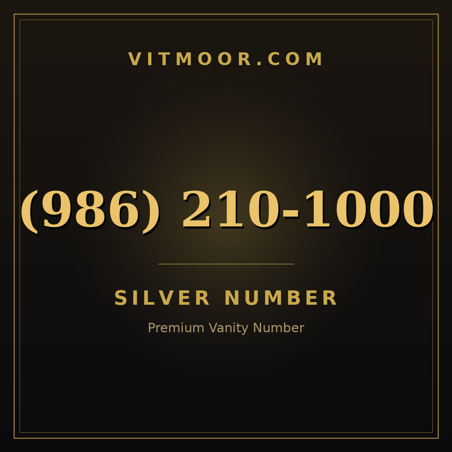 VITMOOR Silver premium number (986) 210-1000