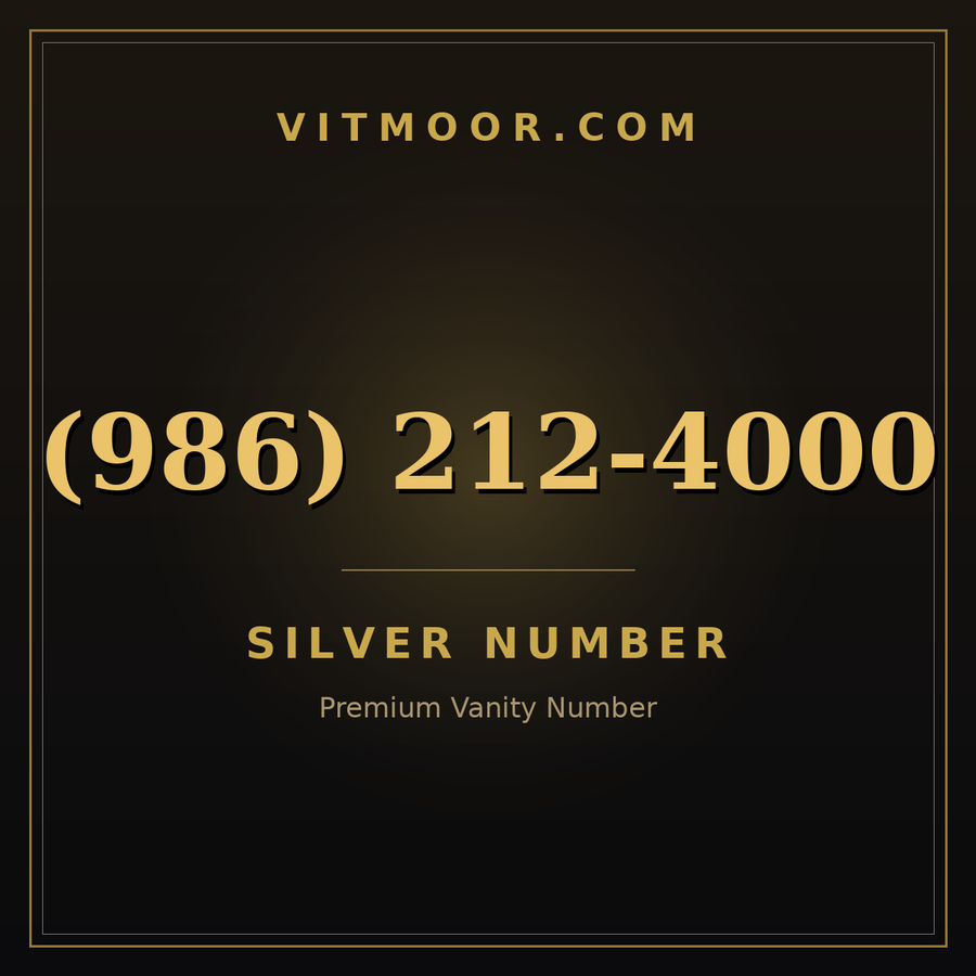 VITMOOR Silver premium number (986) 212-4000