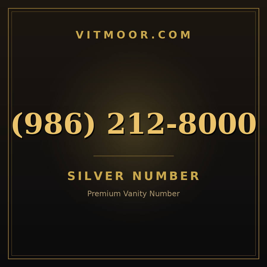 VITMOOR Silver premium number (986) 212-8000