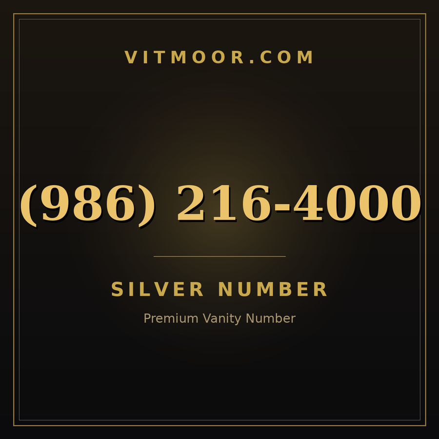 VITMOOR Silver premium number (986) 216-4000