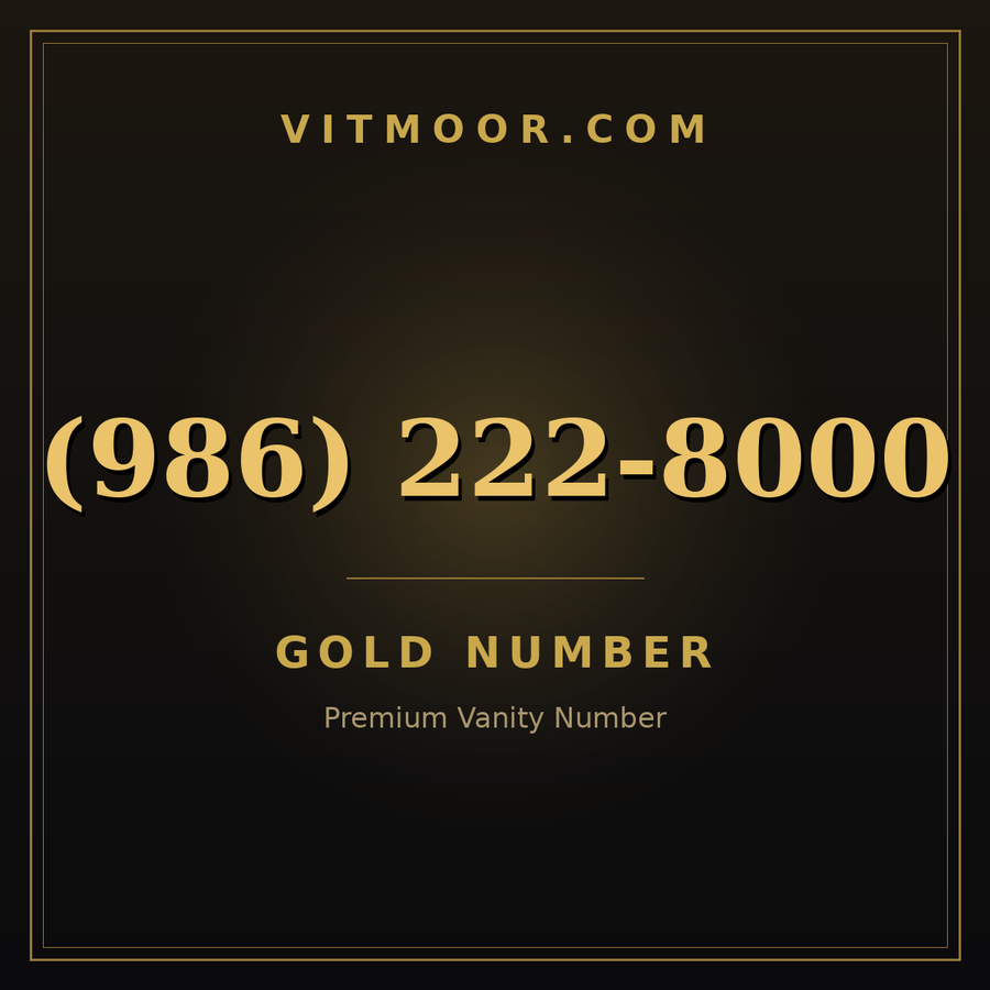 VITMOOR Gold premium number (986) 222-8000