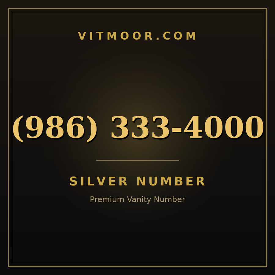 VITMOOR Silver premium number (986) 333-4000