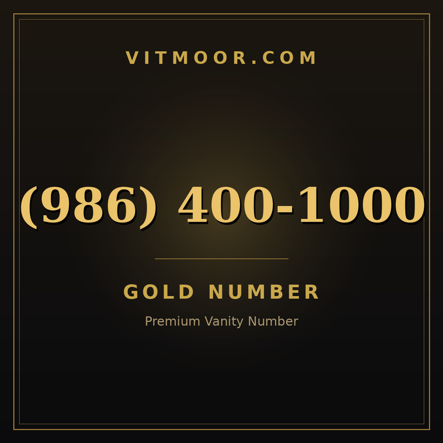 VITMOOR Gold premium number (986) 400-1000