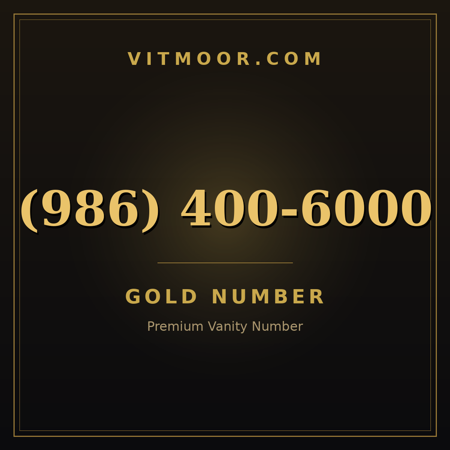 VITMOOR Gold premium number (986) 400-6000