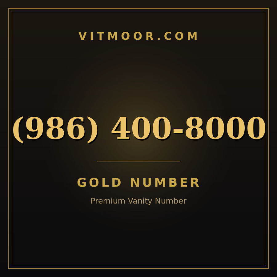 VITMOOR Gold premium number (986) 400-8000
