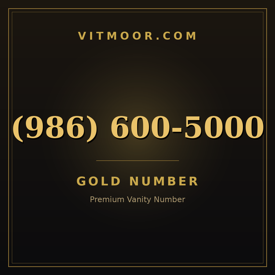 VITMOOR Gold premium number (986) 600-5000