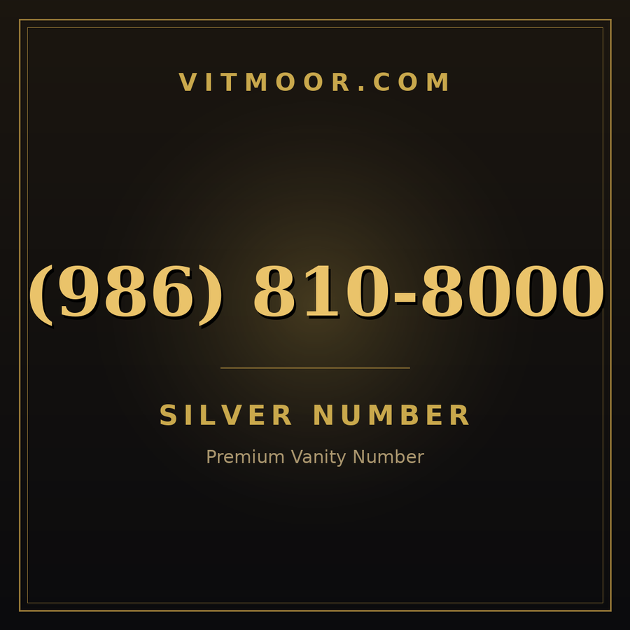 VITMOOR Silver premium number (986) 810-8000
