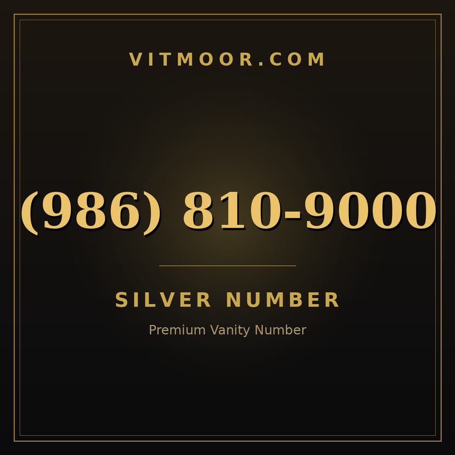 VITMOOR Silver premium number (986) 810-9000