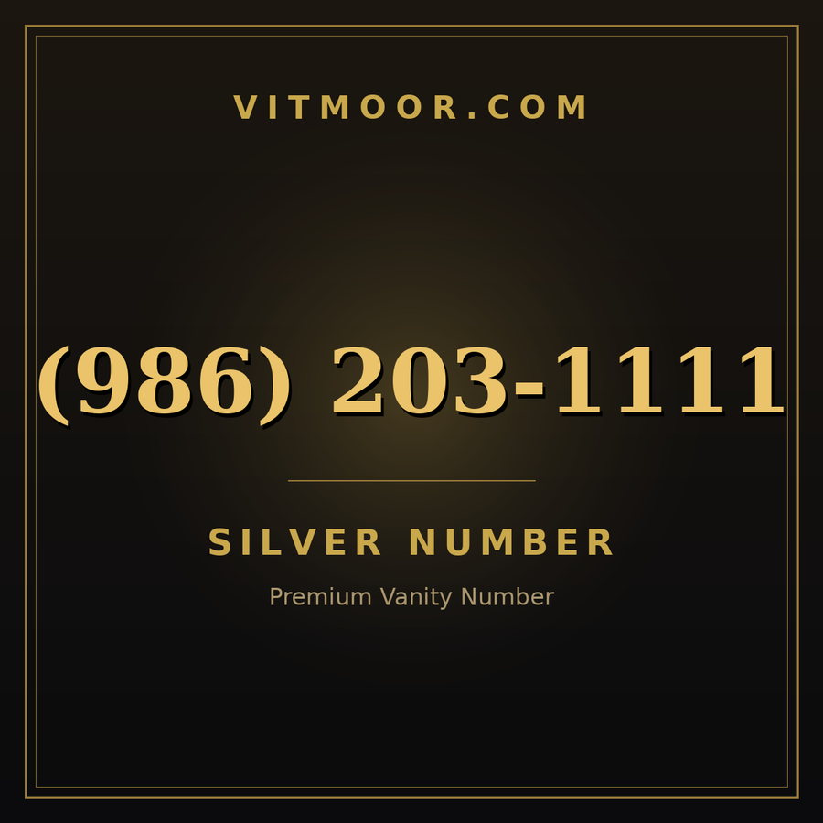 VITMOOR Silver premium number (986) 203-1111