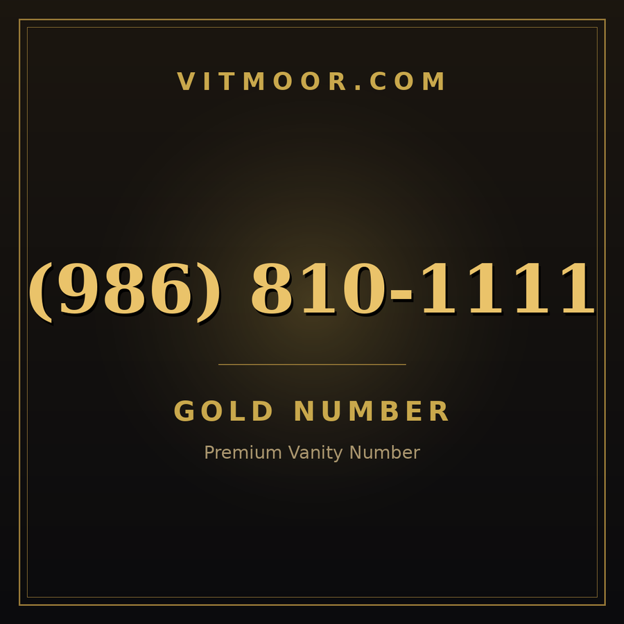 VITMOOR Gold premium number (986) 810-1111