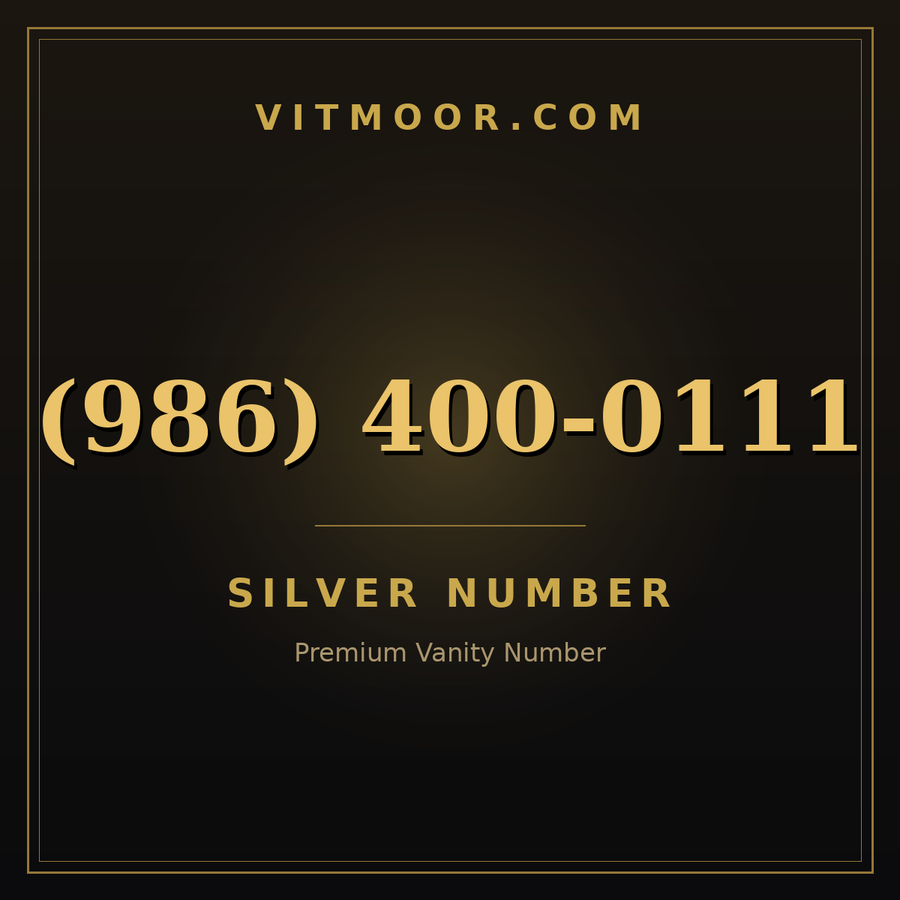 VITMOOR Silver premium number (986) 400-0111