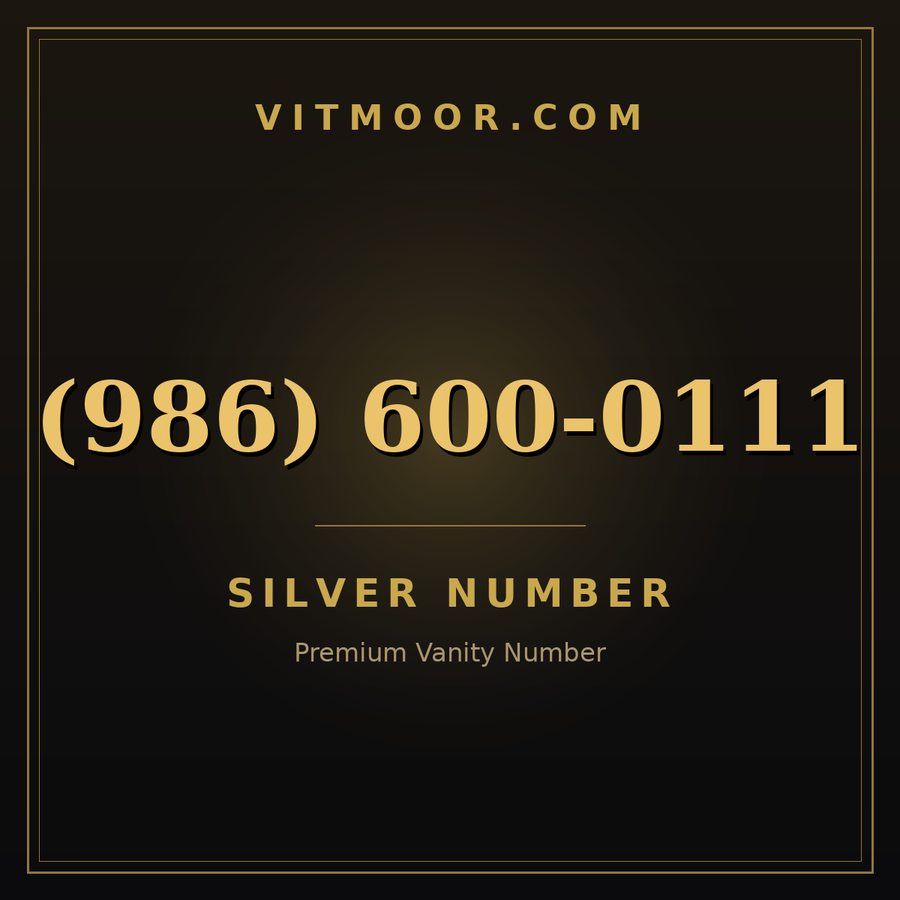 VITMOOR Silver premium number (986) 600-0111