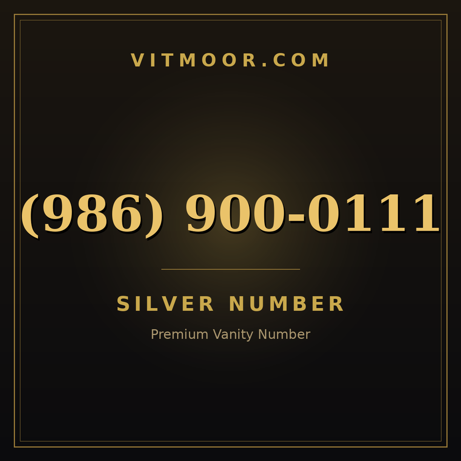 VITMOOR Silver premium number (986) 900-0111