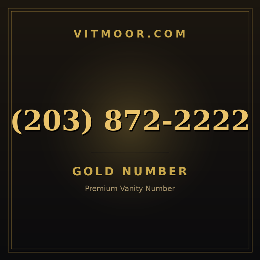 VITMOOR Gold premium number (203) 872-2222