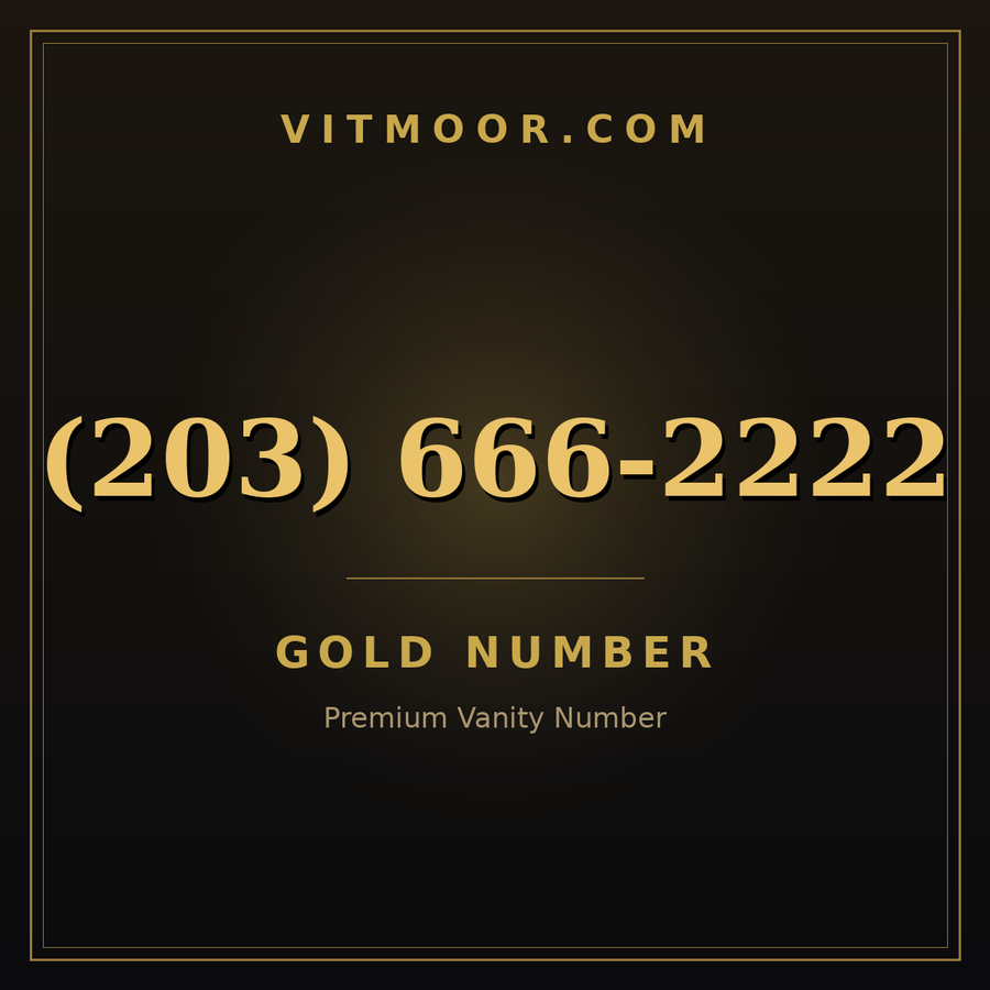 VITMOOR Gold premium number (203) 666-2222