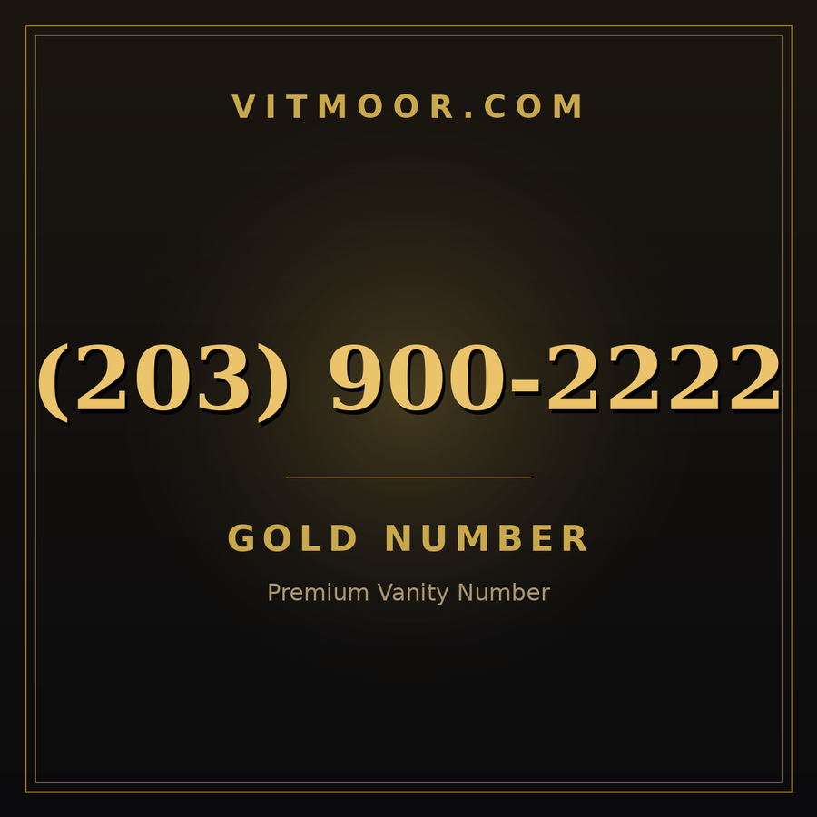 VITMOOR Gold premium number (203) 900-2222