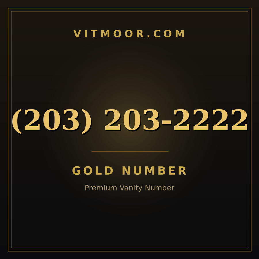 VITMOOR Gold premium number (203) 203-2222