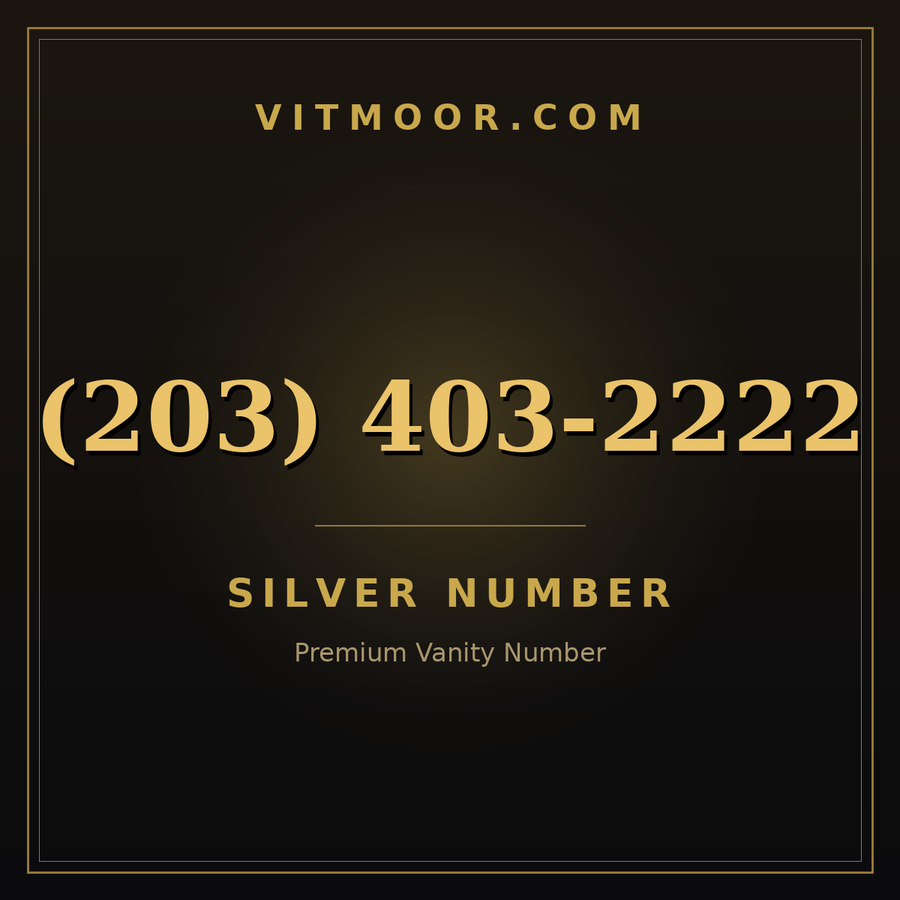 VITMOOR Silver premium number (203) 403-2222