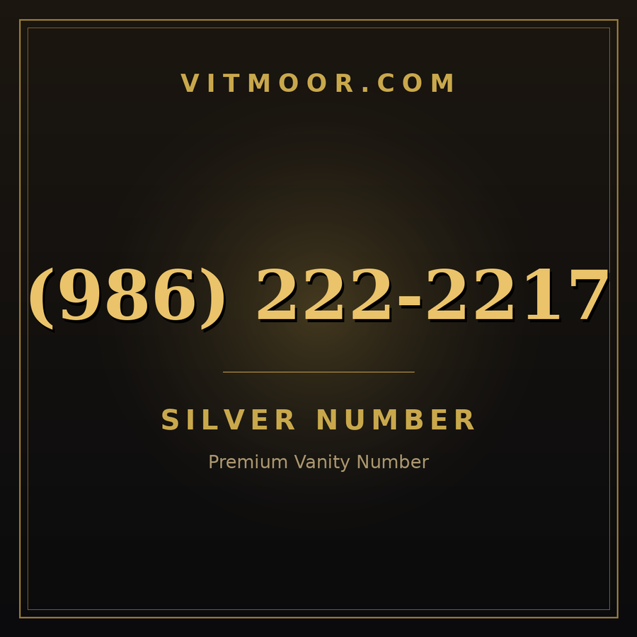 VITMOOR Silver premium number (986) 222-2217