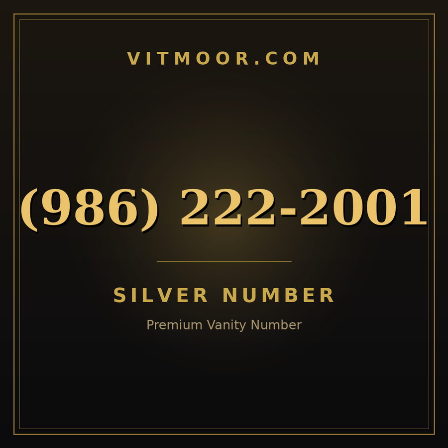 VITMOOR Silver premium number (986) 222-2001