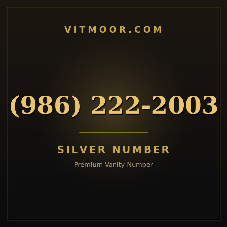 VITMOOR Silver premium number (986) 222-2003