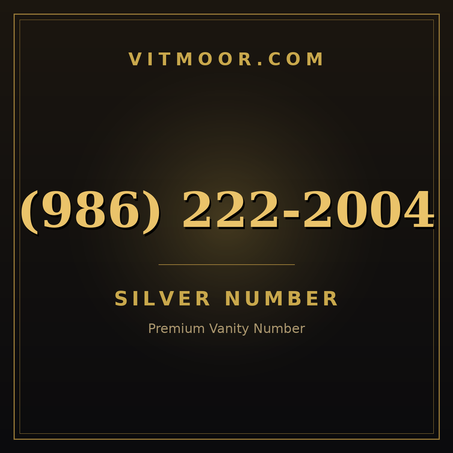 VITMOOR Silver premium number (986) 222-2004