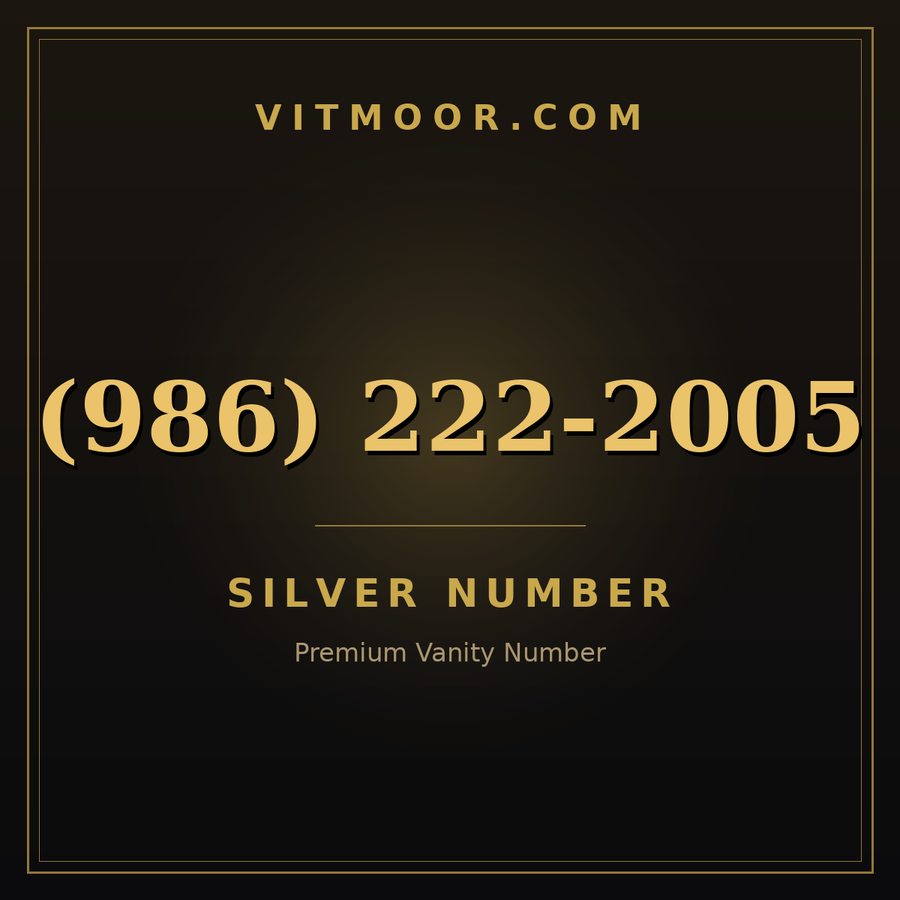 VITMOOR Silver premium number (986) 222-2005
