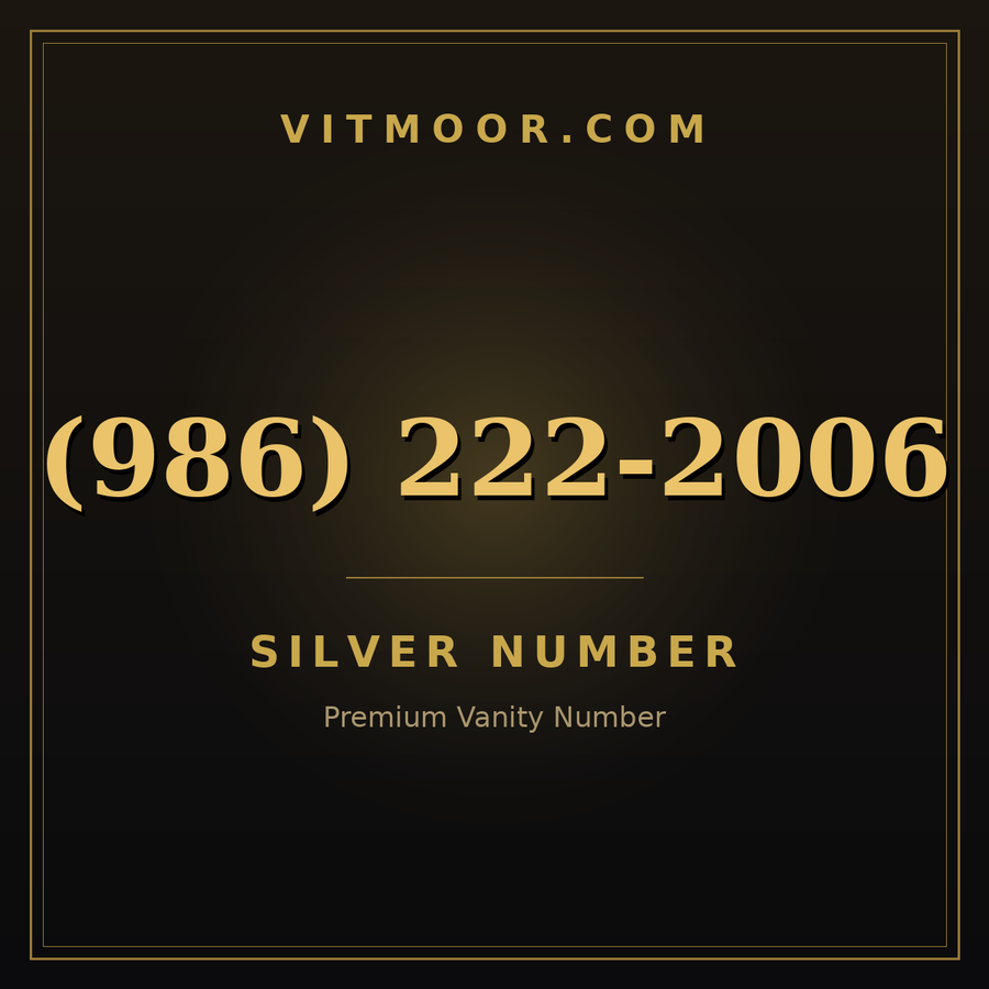 VITMOOR Silver premium number (986) 222-2006