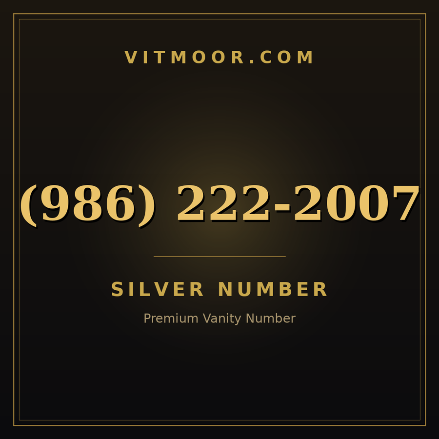 VITMOOR Silver premium number (986) 222-2007