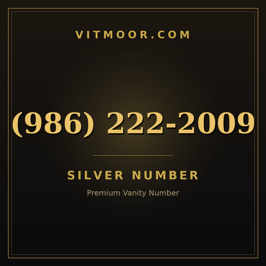VITMOOR Silver premium number (986) 222-2009
