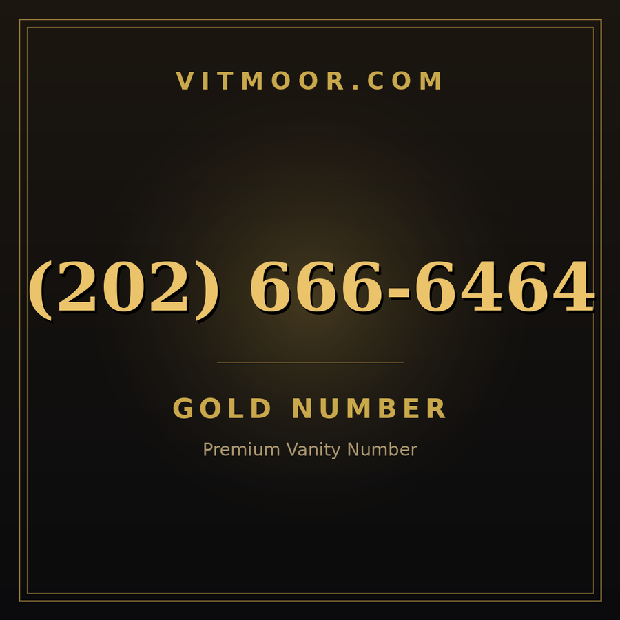 VITMOOR Gold premium number (202) 666-6464
